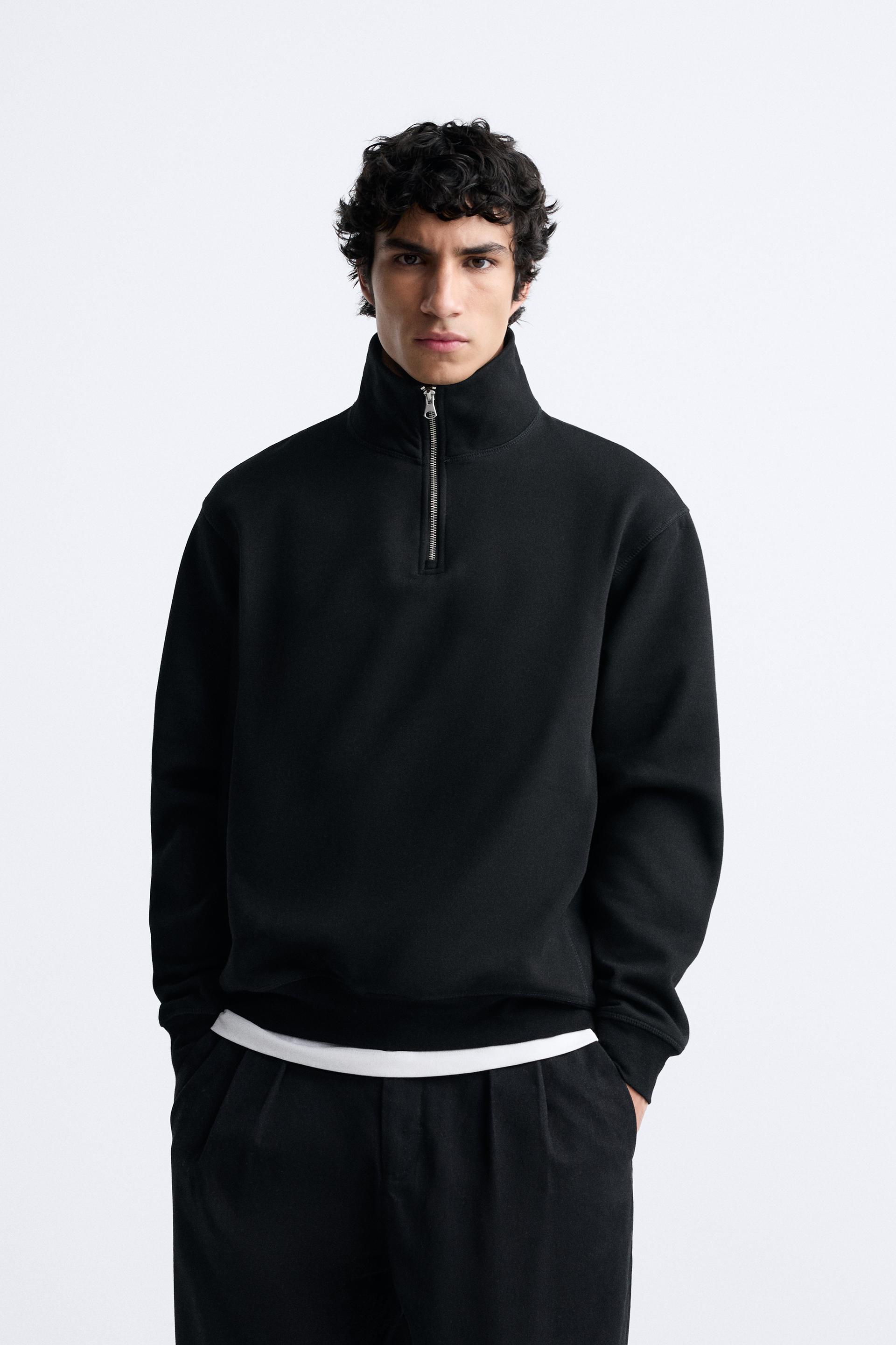 FERMUARLI YAKA SWEATSHIRT