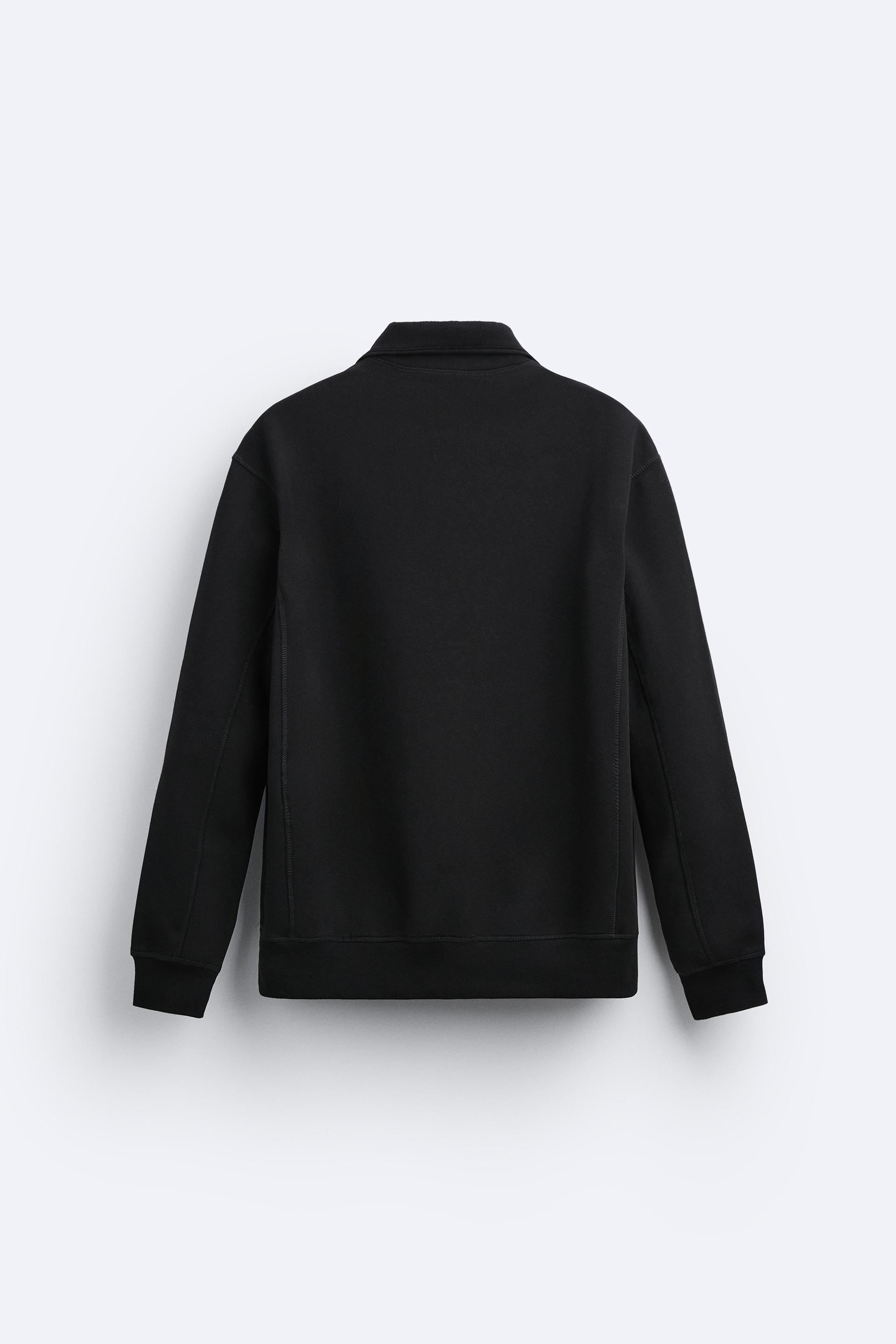 FERMUARLI YAKA SWEATSHIRT