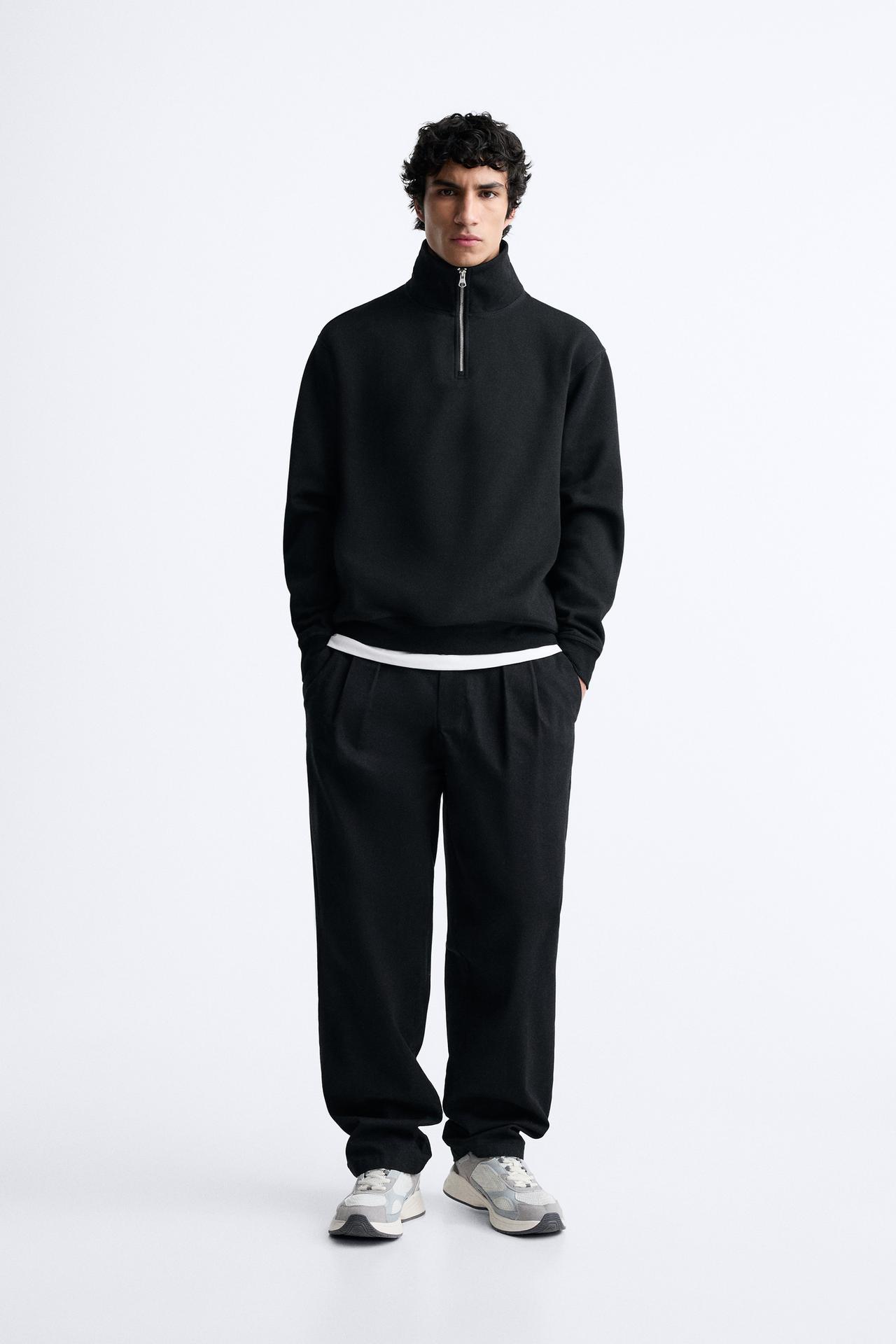 FERMUARLI YAKA SWEATSHIRT